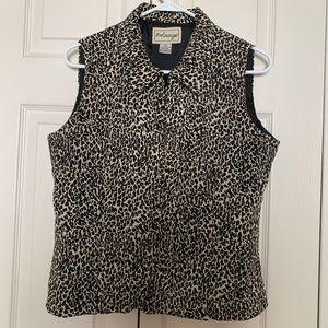 Vintage Entourage Animal Print Top Sz L